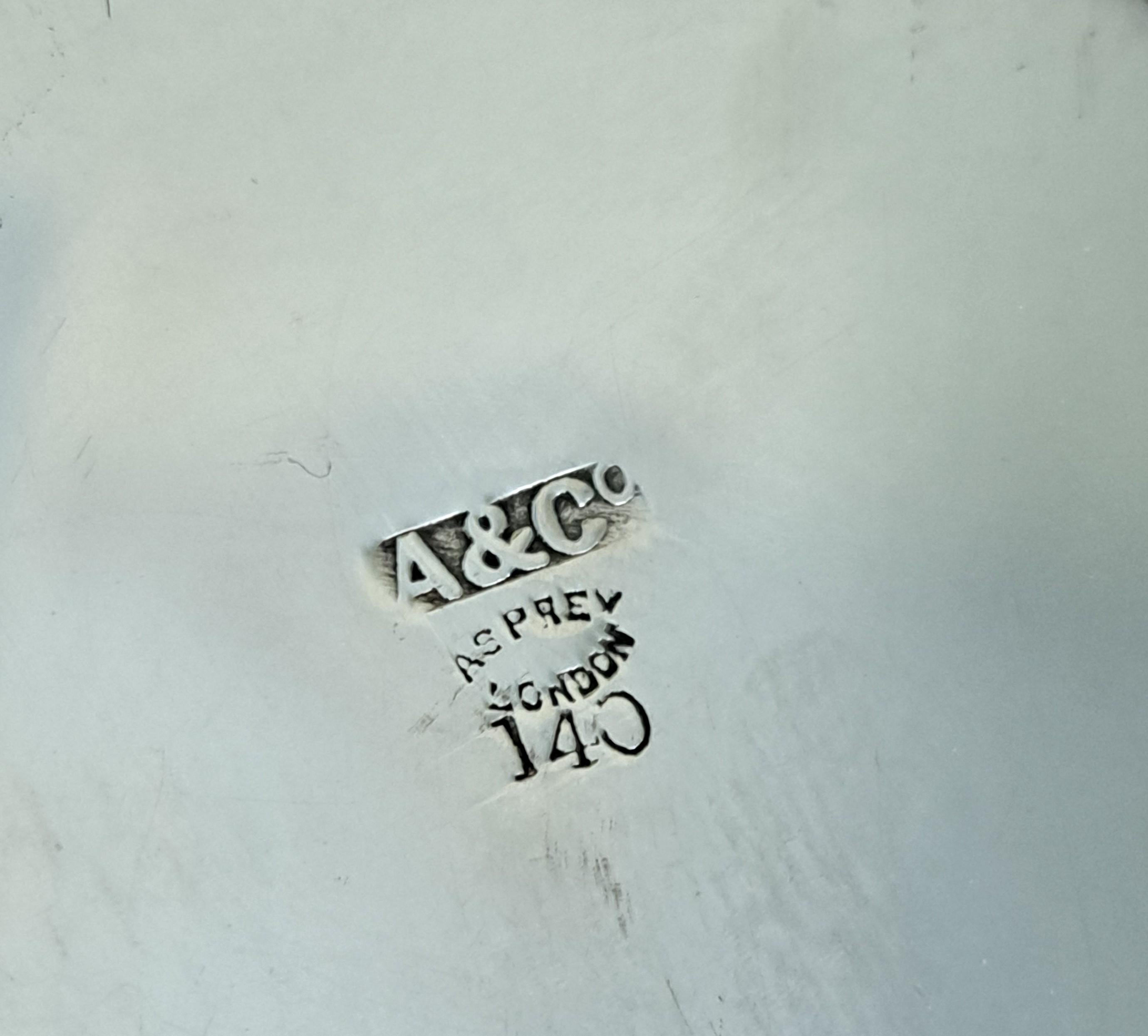 Inizio XX secolo Shaker da cocktail in argento di Asprey di epoca art déco in vendita