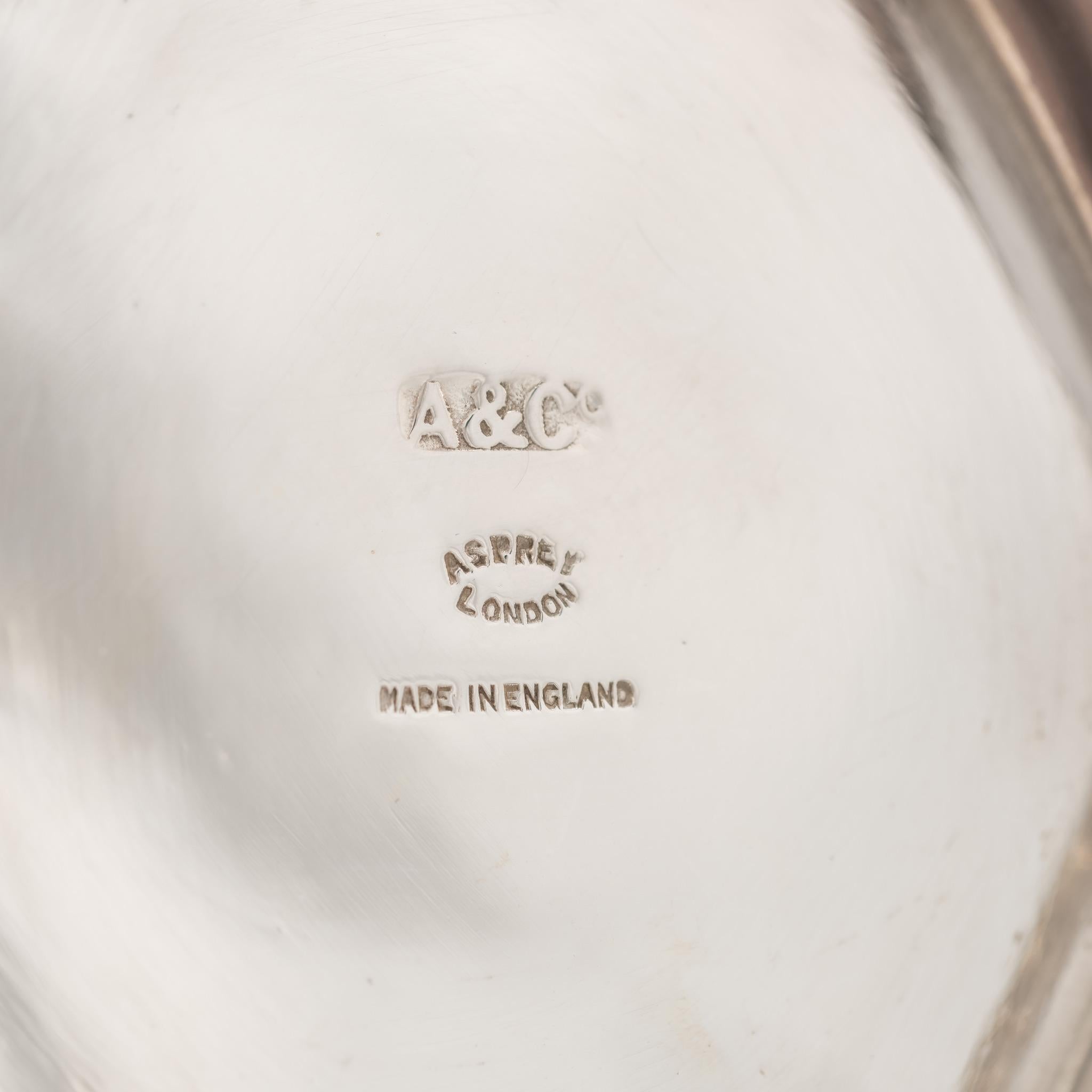 Mid-20th Century Asprey Silver Plated Hexagonal Cocktail Shaker, Circa 1930. For Sale