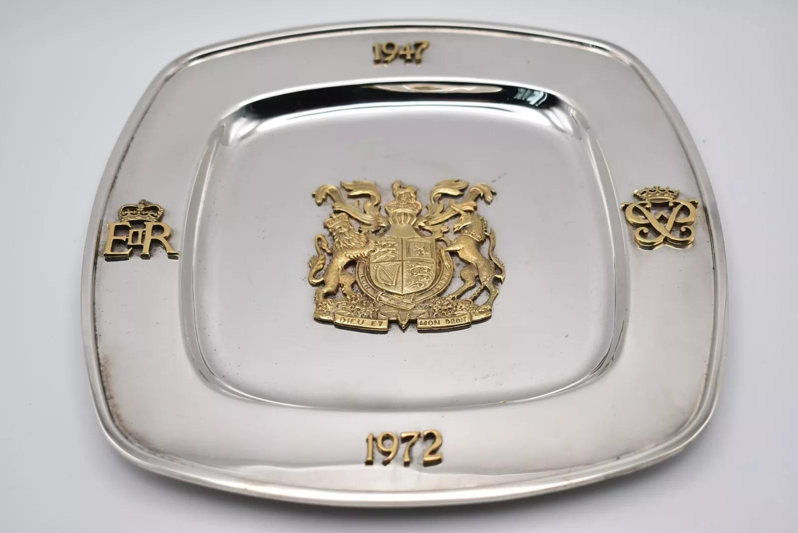20th Century Asprey Silver Royal Commemorative No. 29 Cased Plate London 1972 Asprey & Co Ltd For Sale