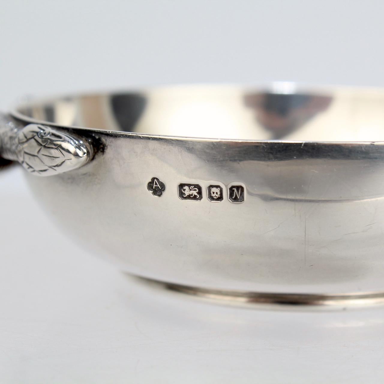 Asprey Snake Handle Sterling Silver Tastevin or Wine Taster 2