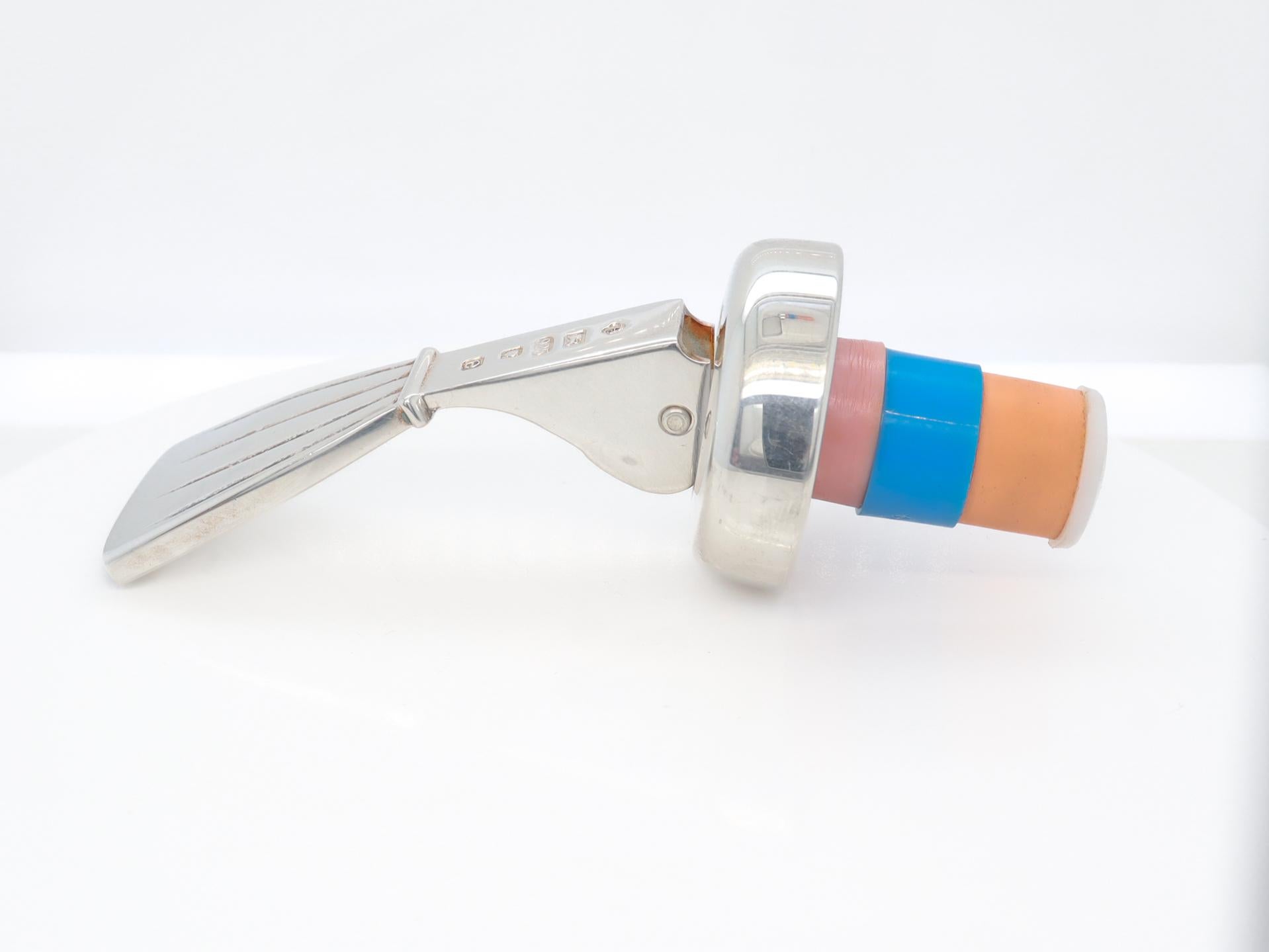 Asprey Sterling Silber Weinstopper oder Korken mit Hebel, 2004 (Moderne) im Angebot