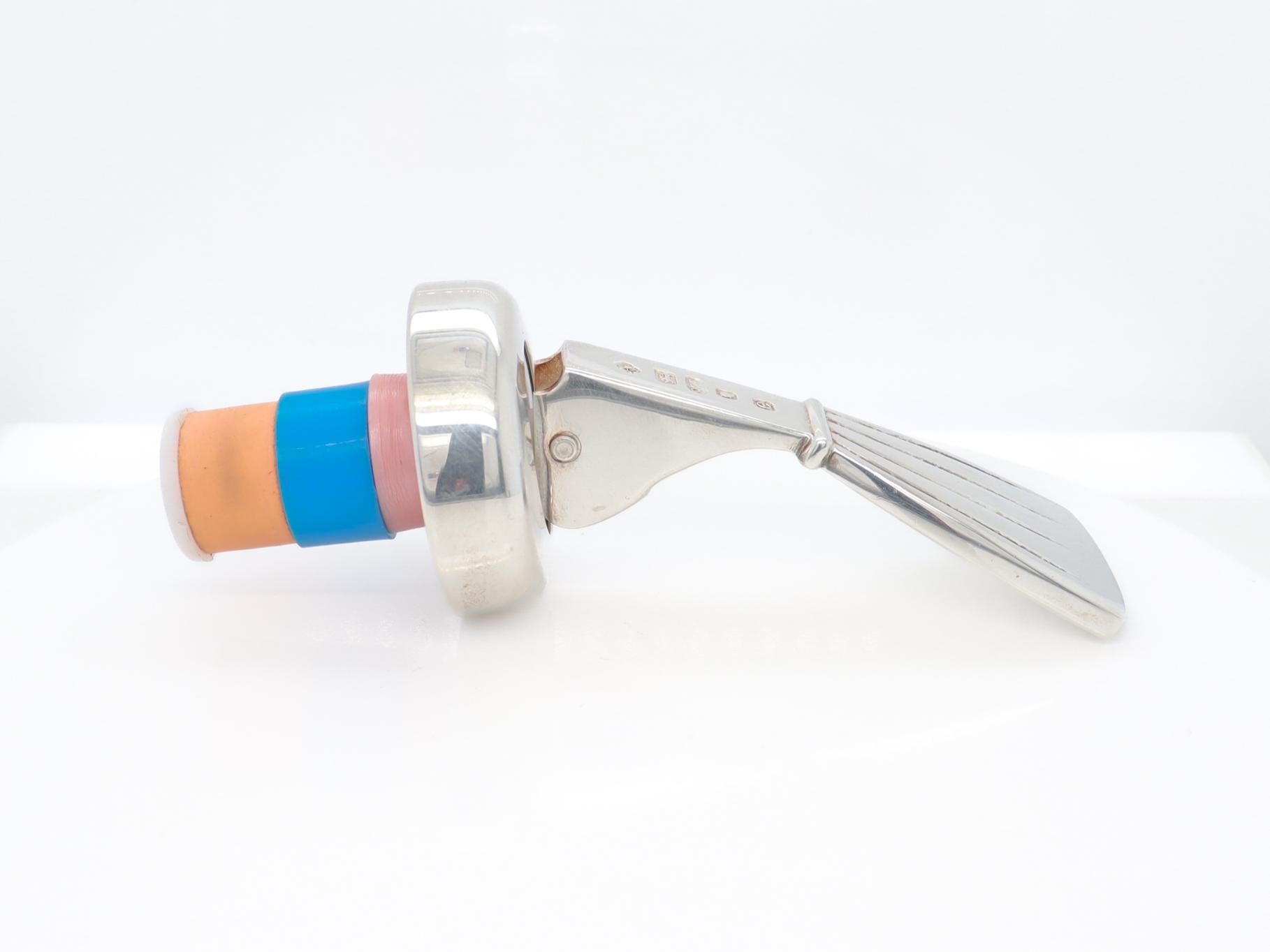 Asprey Sterling Silber Weinstopper oder Korken mit Hebel, 2004 (21. Jahrhundert und zeitgenössisch) im Angebot