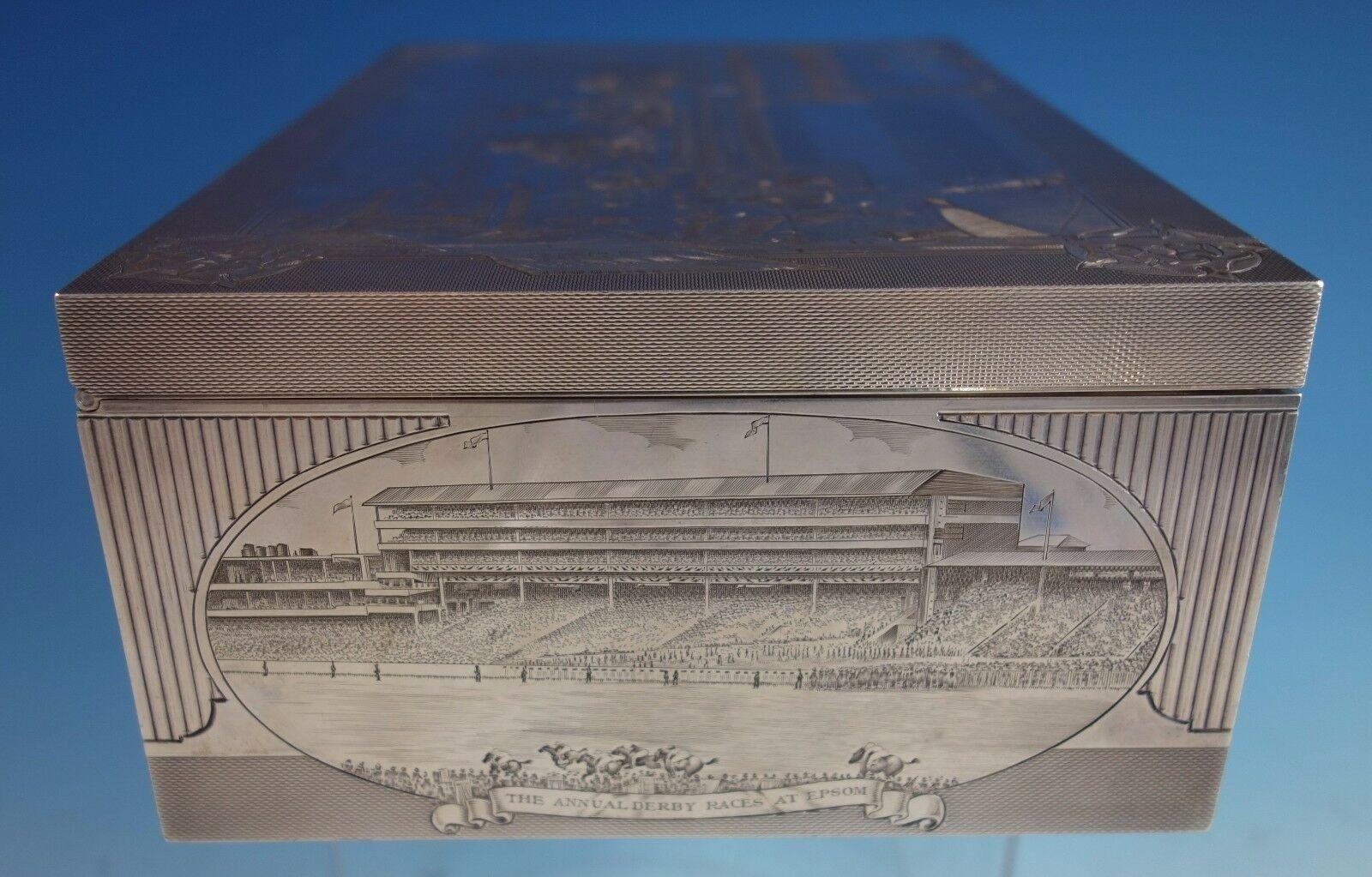 Scatola Humidor Asprey in argento Sterling finemente incisa '#1569' Eccezionale! in vendita 1