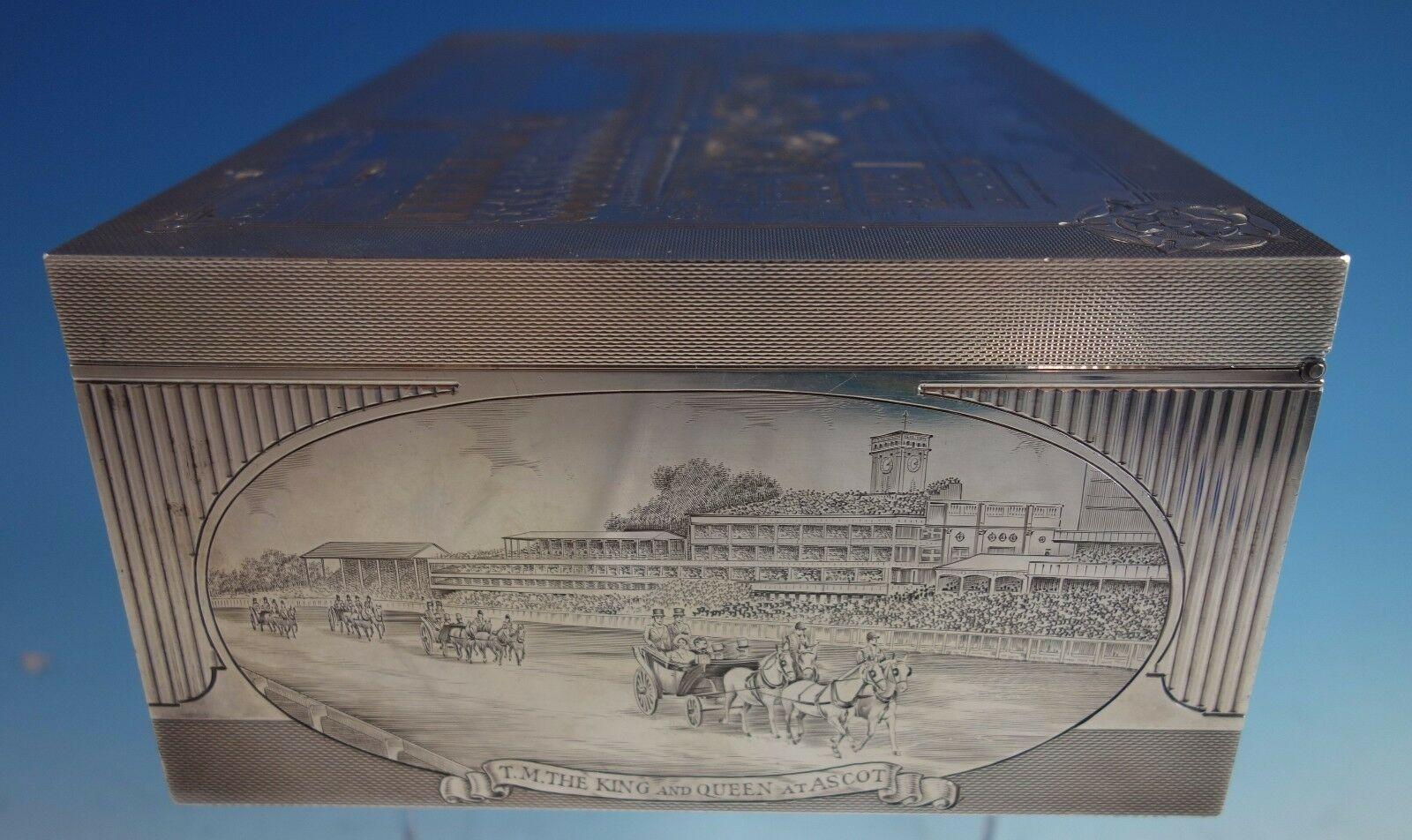 Scatola Humidor Asprey in argento Sterling finemente incisa '#1569' Eccezionale! in vendita 3