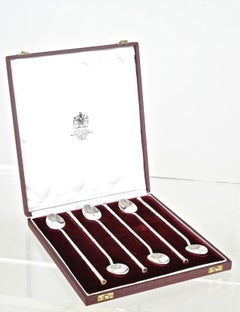 Asprey Sterling Silver Set of Six Sipping Stirrers