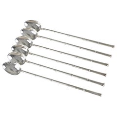 Asprey Sterling Silver Set of Six Sipping Stirrers