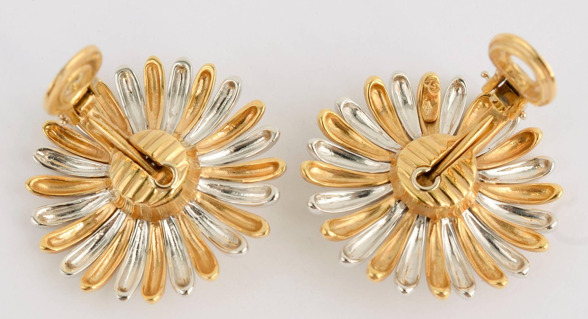 diamond sunflower earrings