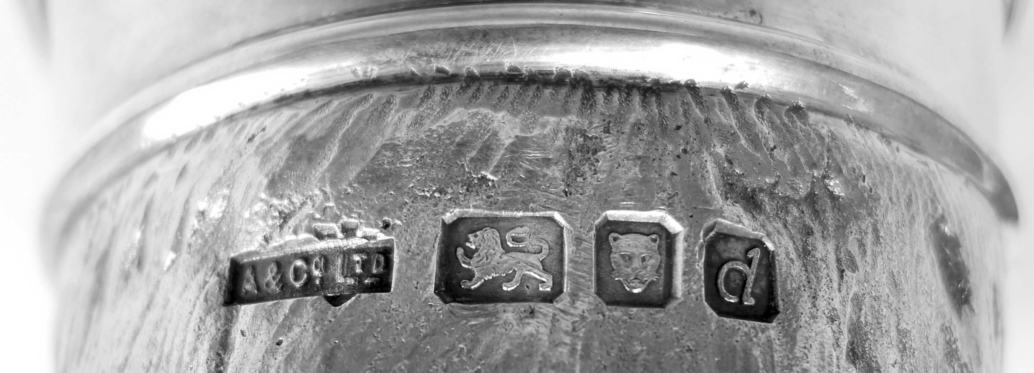 Mid-20th Century Asprey Traditional English Sterling Silver Fox Stirrup Cup 1959 For Sale