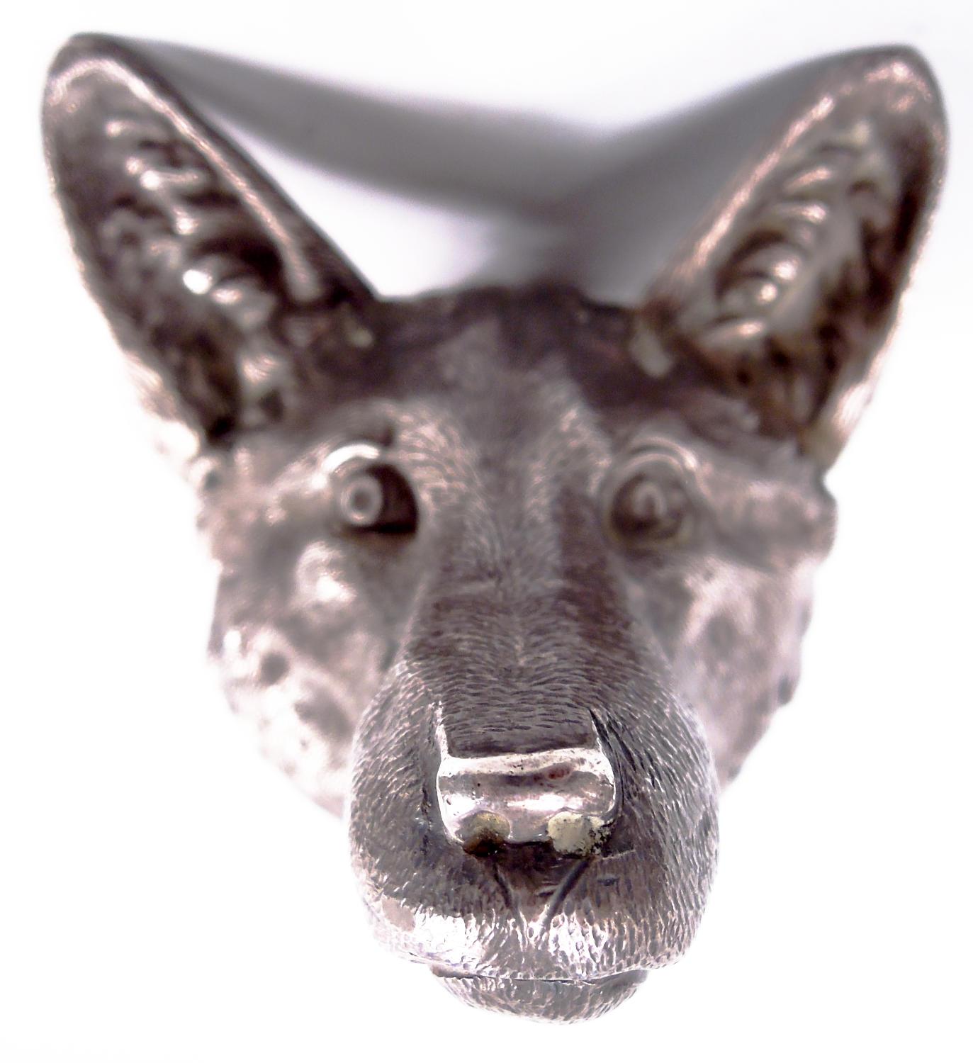 Calco Asprey Traditional Thatcher-Era Sterling Silver Fox Stirrup Cup, 1988 in vendita
