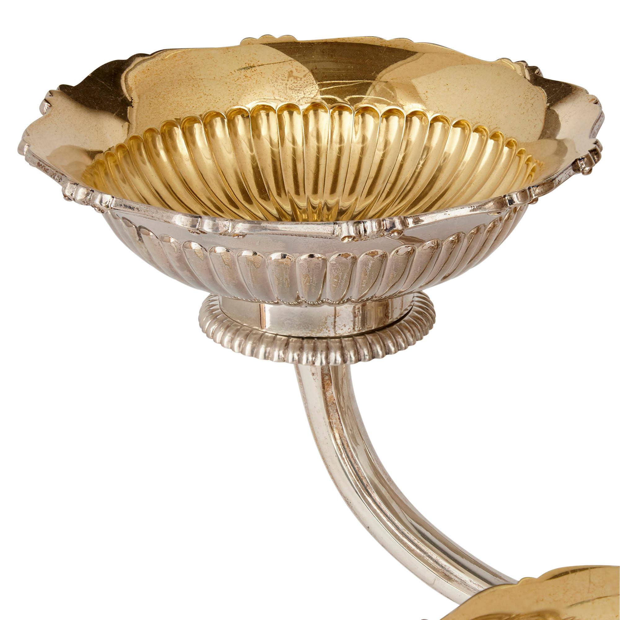 Asprey Vermeil and Silver Table Centerpiece In Good Condition For Sale In London, GB