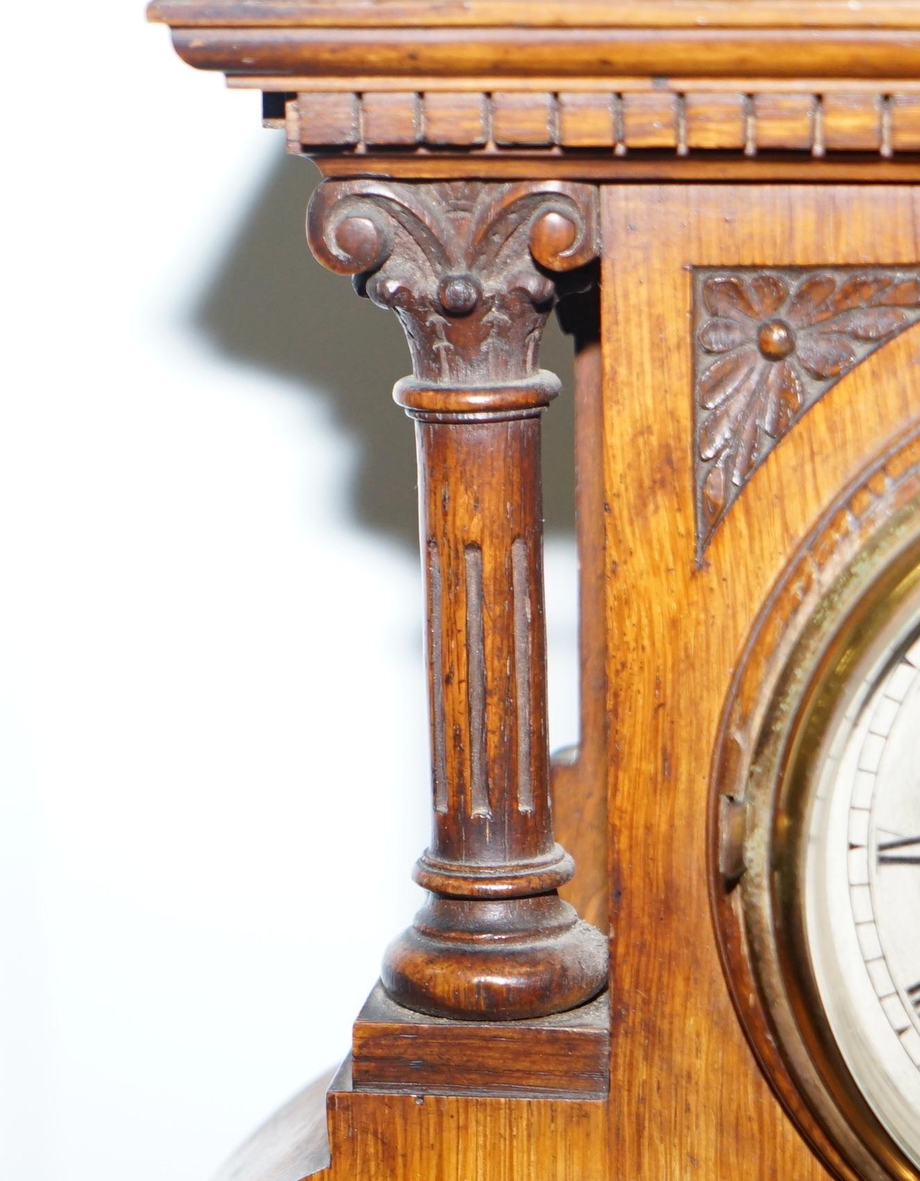 Asprey Victorian Mahogany Cased Mantle Clock Barometer & Thermometer Combination 1