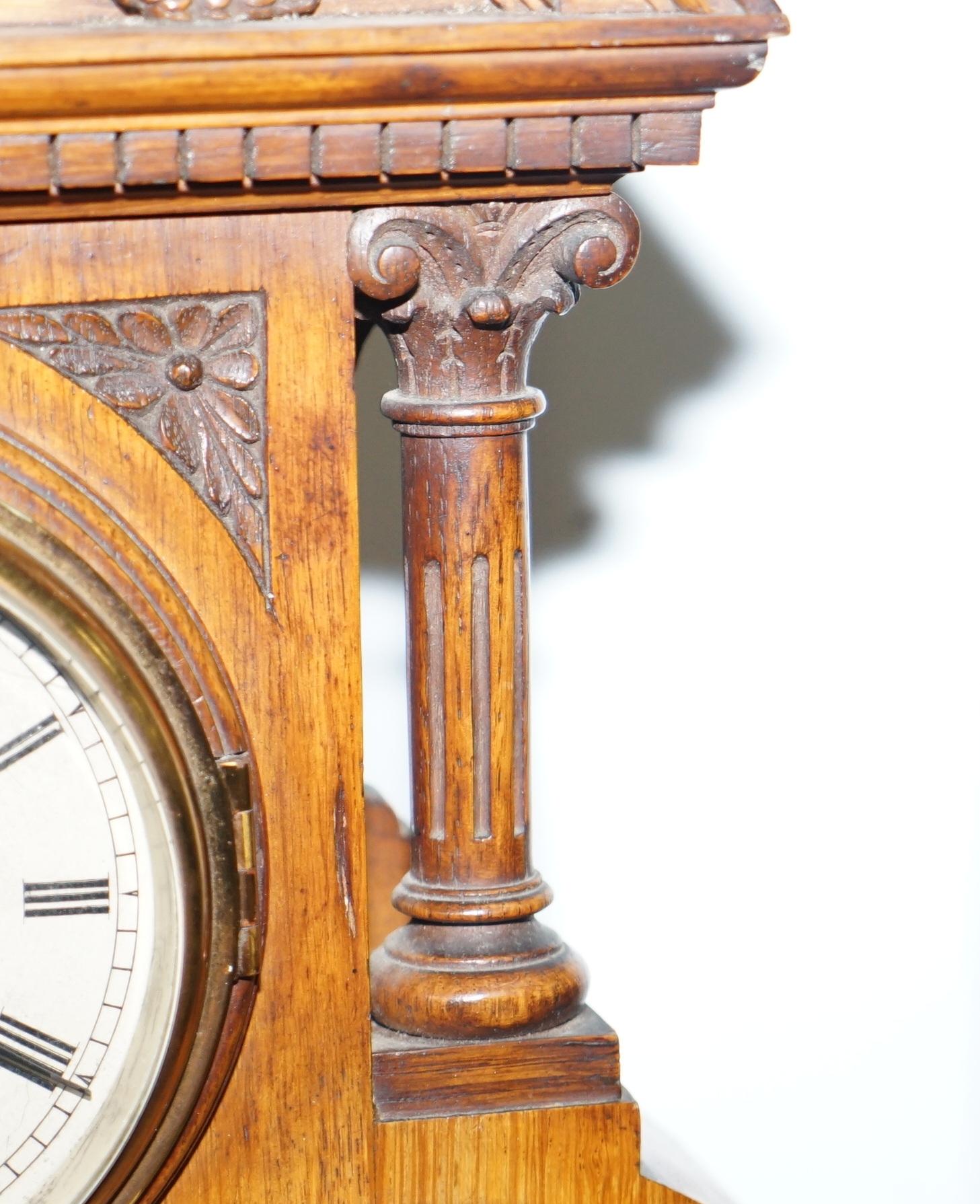 Asprey Victorian Mahogany Cased Mantle Clock Barometer & Thermometer Combination 2