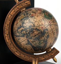 Asprey Vintage Leather Mounted Historical Globe Bookends