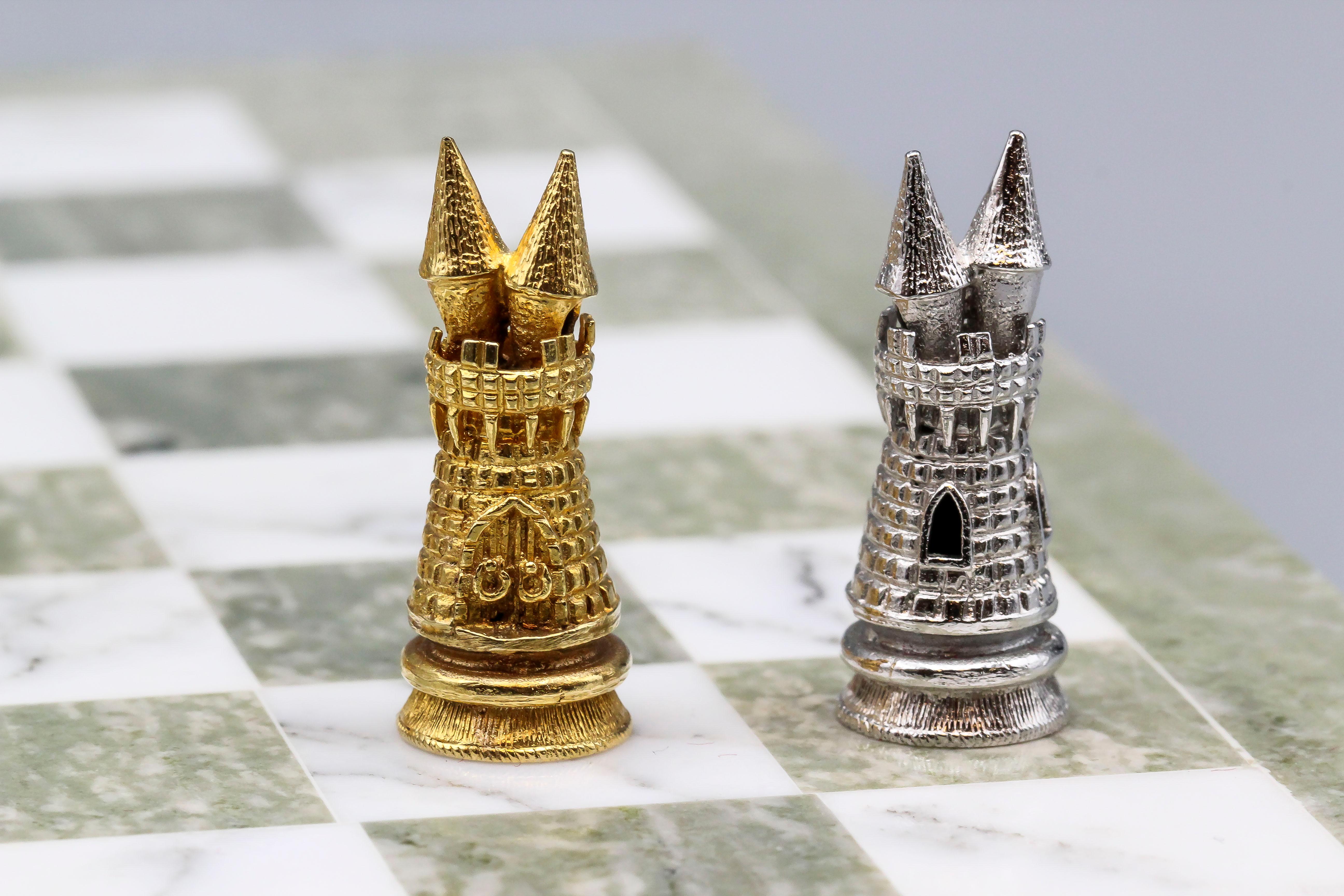 Asprey White and Yellow Gold Marble Chess Set 3