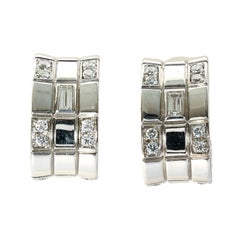 Asprey White Gold and Diamond Half Hoop Earrings