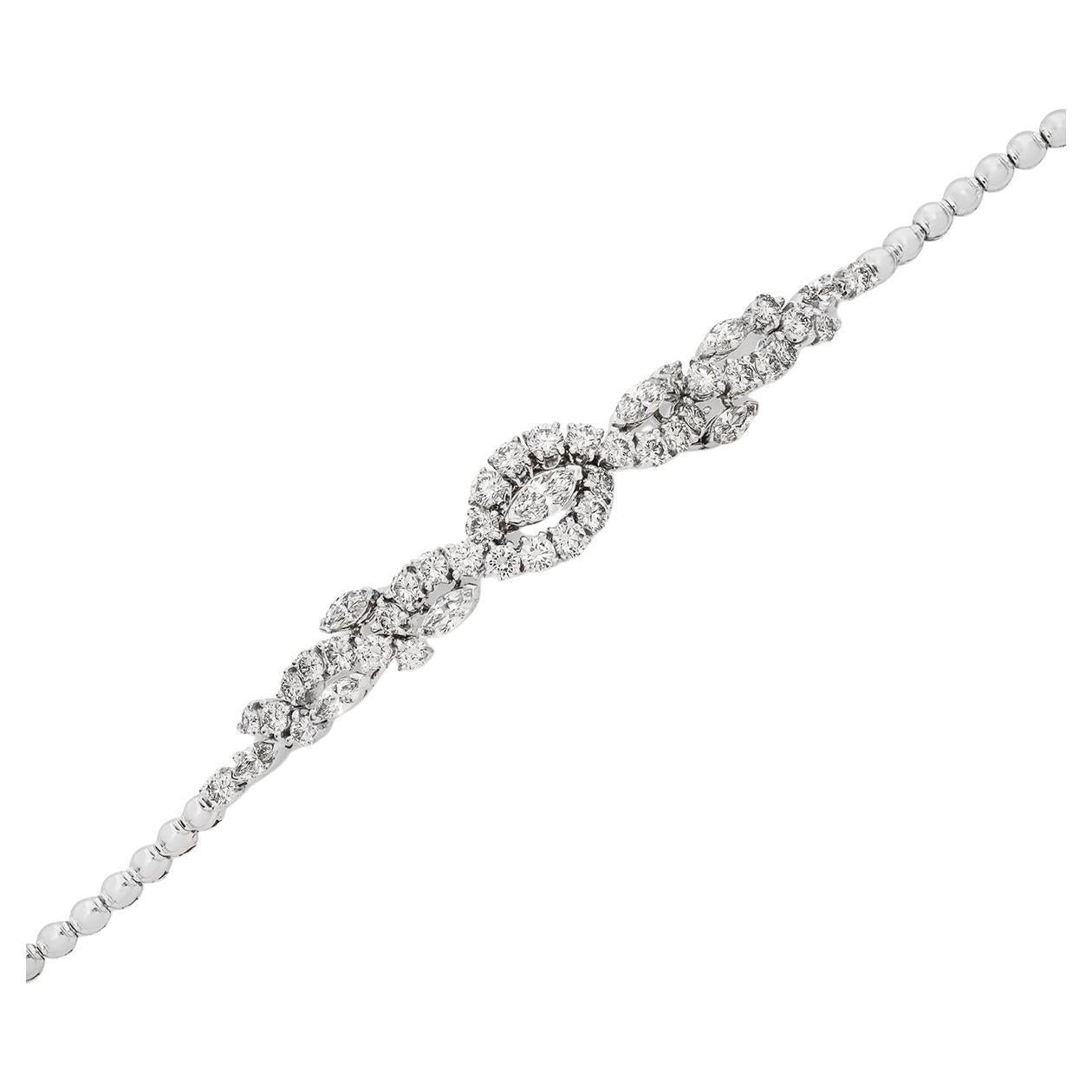Bracciale con diamanti in oro bianco Asprey 5,77 carati TDW