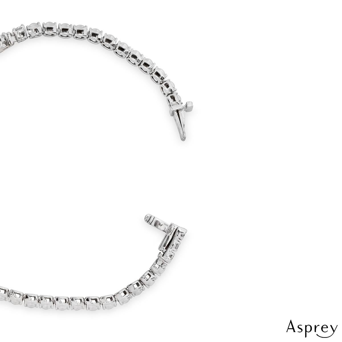 Round Cut Asprey White Gold Diamond Bracelet 5.77 Carat TDW For Sale