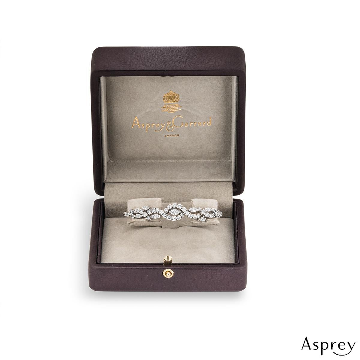 Asprey White Gold Diamond Bracelet 5.77 Carat TDW In Excellent Condition For Sale In London, GB