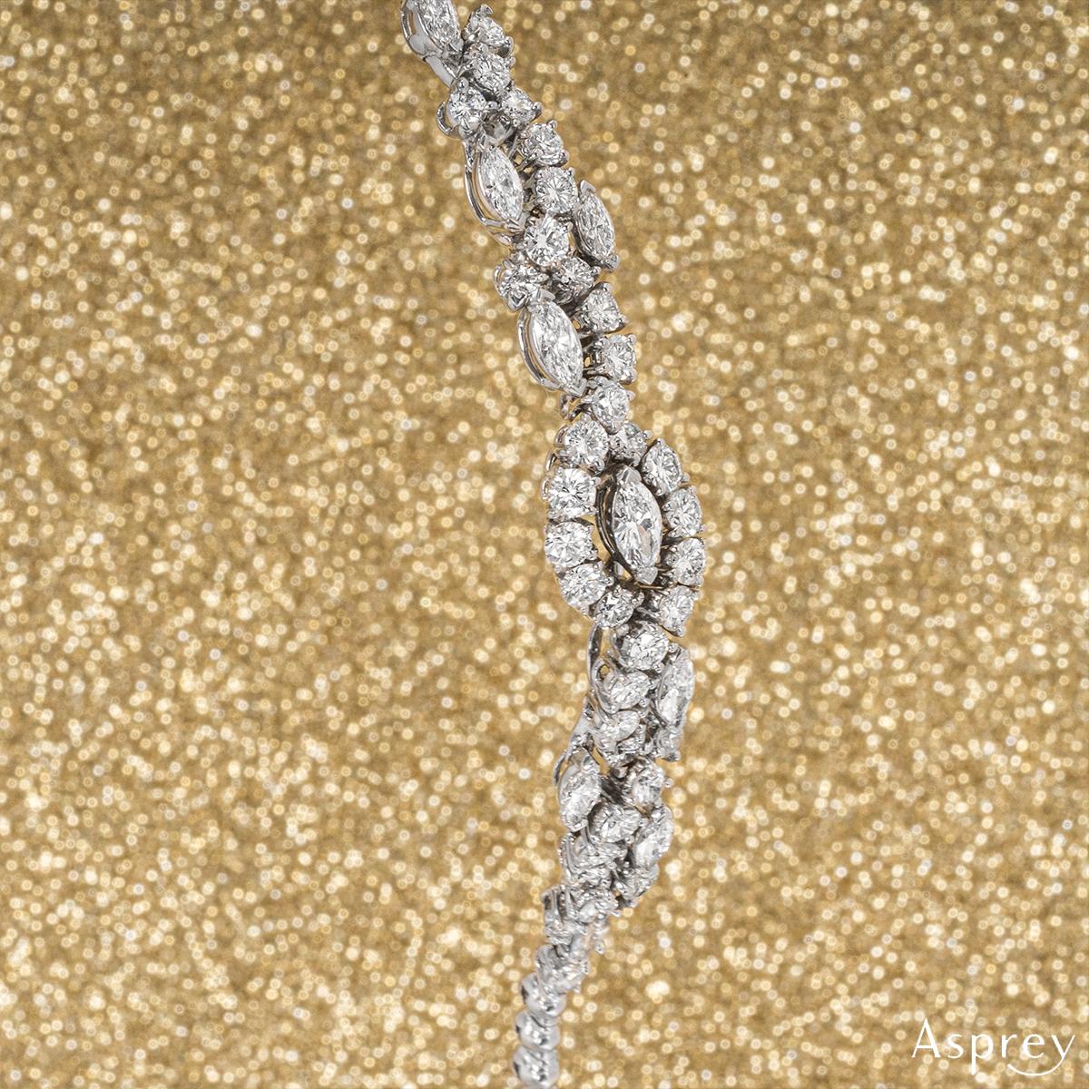 Asprey White Gold Diamond Bracelet 5.77 Carat TDW For Sale 1