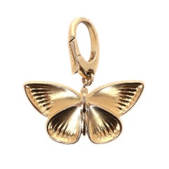 Asprey Woodland Butterfly Charm in Enamelled 18k Gold & Diamond