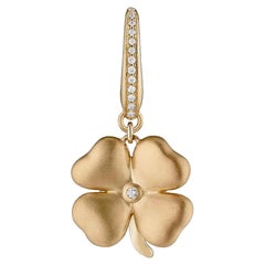 Asprey Woodland Clover Charm in 18k Gold & Diamond