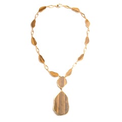 Asprey Yellow Gold and Tiger's Eye Sautoir