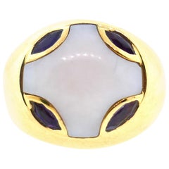 Asprey Yellow Gold, Calcite, and Amethyst Cocktail Ring