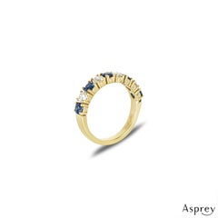 Asprey Yellow Gold Sapphire & Diamond Half Eternity Ring