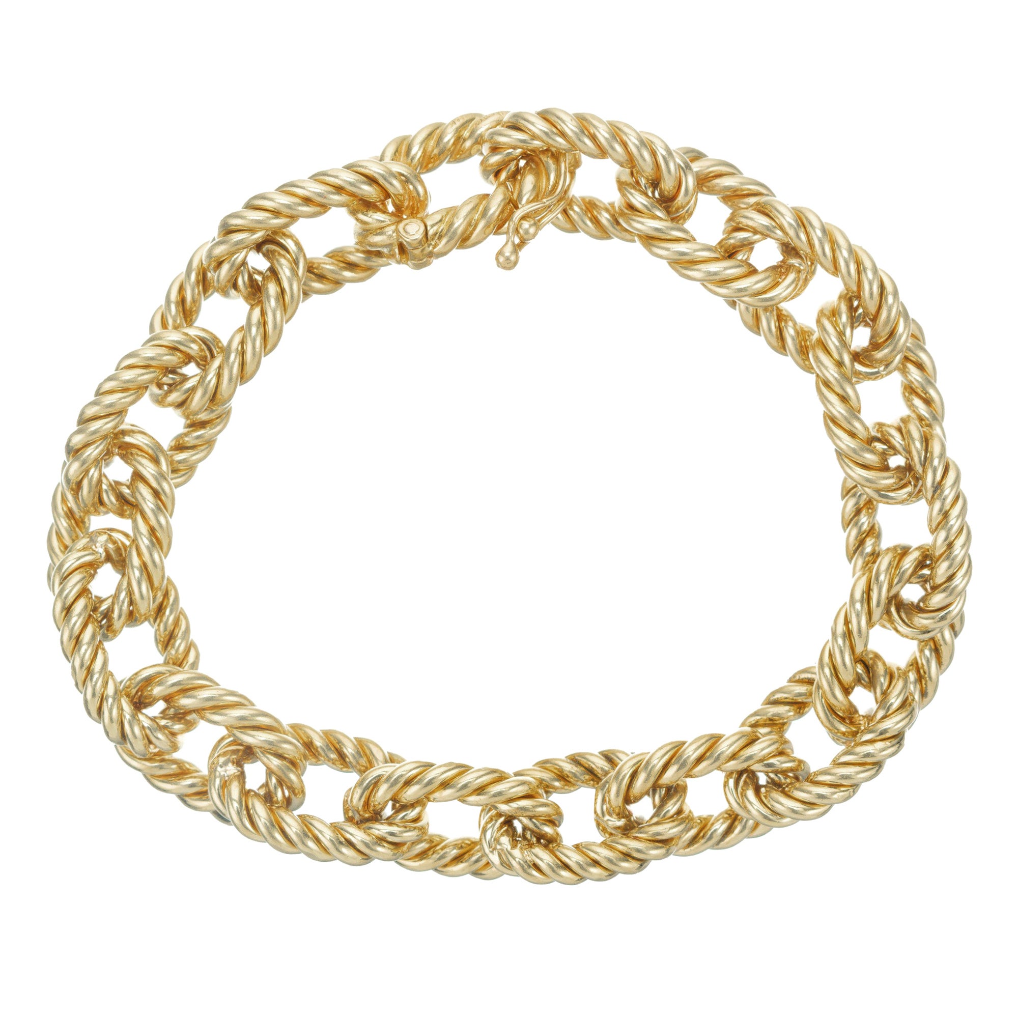 Pulsera de eslabones trenzados de oro amarillo Asprey