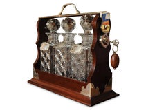Asprey's 1920's Tantalus Cut Glass Decanter Set With Matching Silver Collars