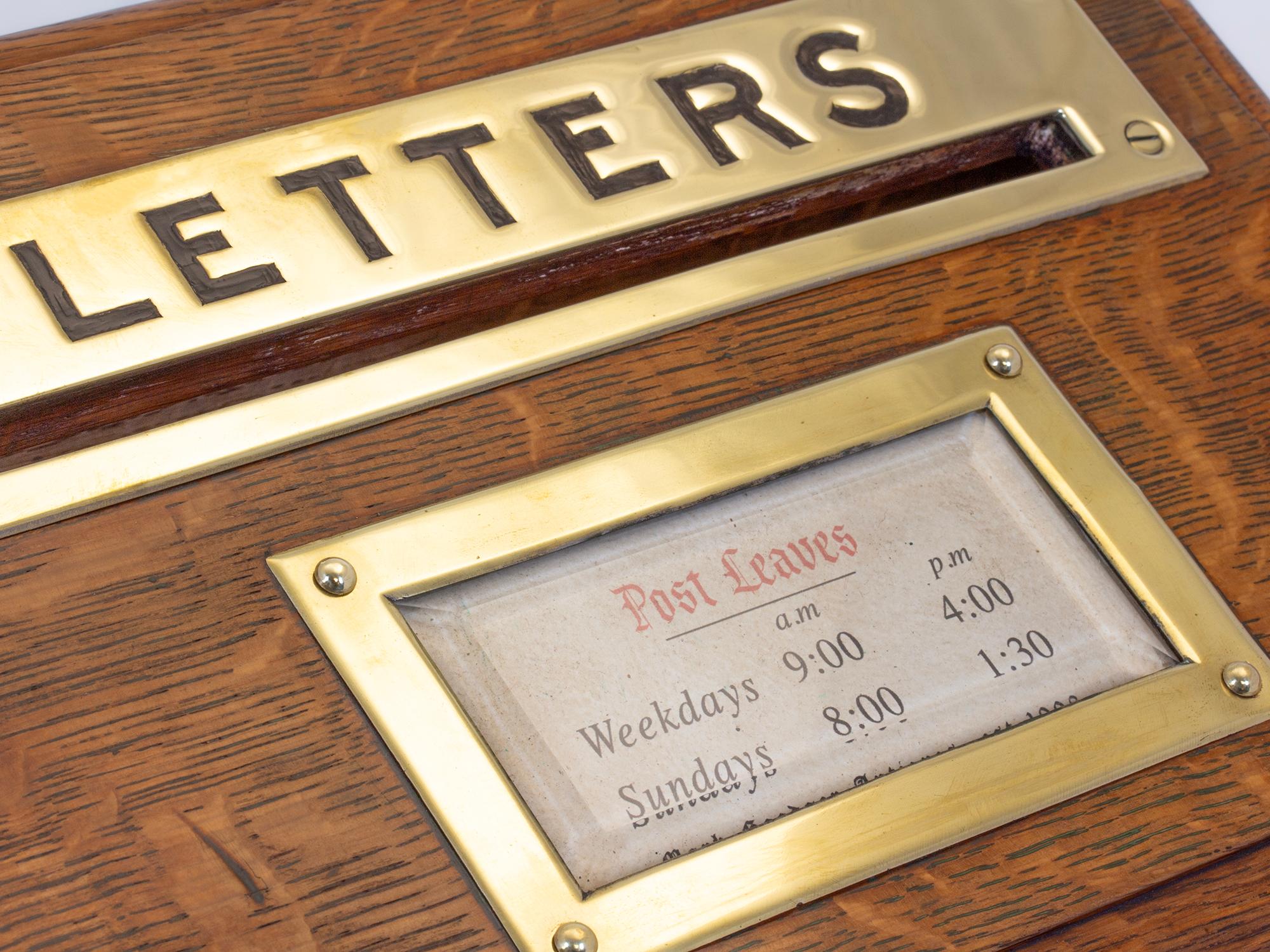 Aspreys Antique English Victorian Oak Letter Telegram Box 5