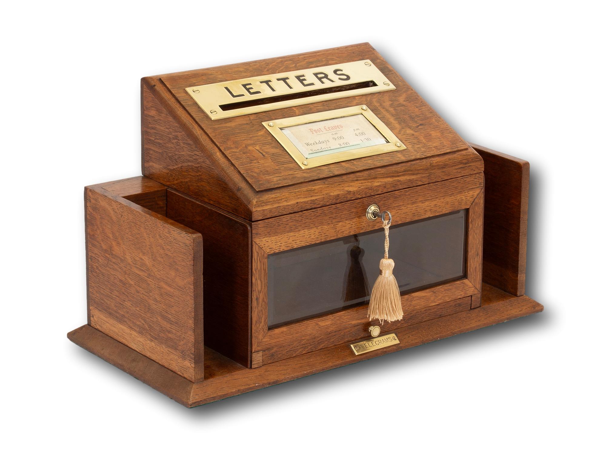 High Victorian Aspreys Antique English Victorian Oak Letter Telegram Box