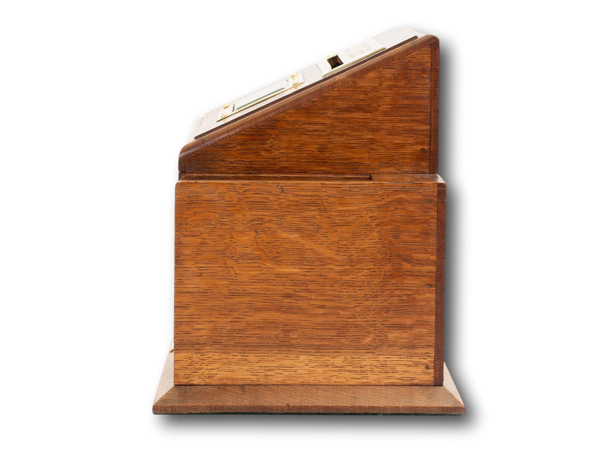 Aspreys Antique English Victorian Oak Letter Telegram Box In Good Condition In Northampton, GB