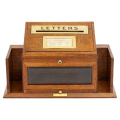 Aspreys Antique English Victorian Oak Letter Telegram Box