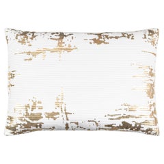 Asra Lumbar White and Gold Pillow 