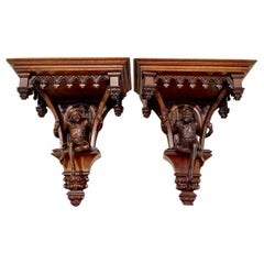 Ass. To Bellangé - Pair Of Wall Gothic Consoles