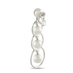 Assael - Boucles d'oreilles clips en or blanc 18 carats avec diamant et perle de 0,55 carat AS20-103125