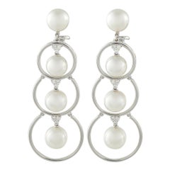 Assael 18K White Gold 0.55ct Diamond and Pearl Clip-On Earrings AS20-103125 Assael 18K White Gold 0.55ct Diamond and Pearl Clip-On Earrings AS20-103125