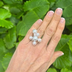 Assael 18k White Gold Pearl Bubble Cocktail Ring