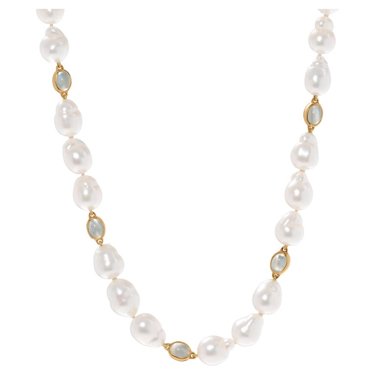 Assael 18k Yellow Gold Diamond and South Sea Pearl Strand Necklace For ...