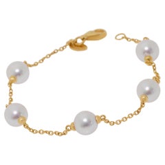Assael 18k Yellow Gold, Pearl Chain Bracelet