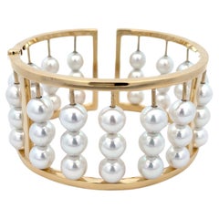 Assael Akoya Manchette en or jaune 18 carats et perles de culture