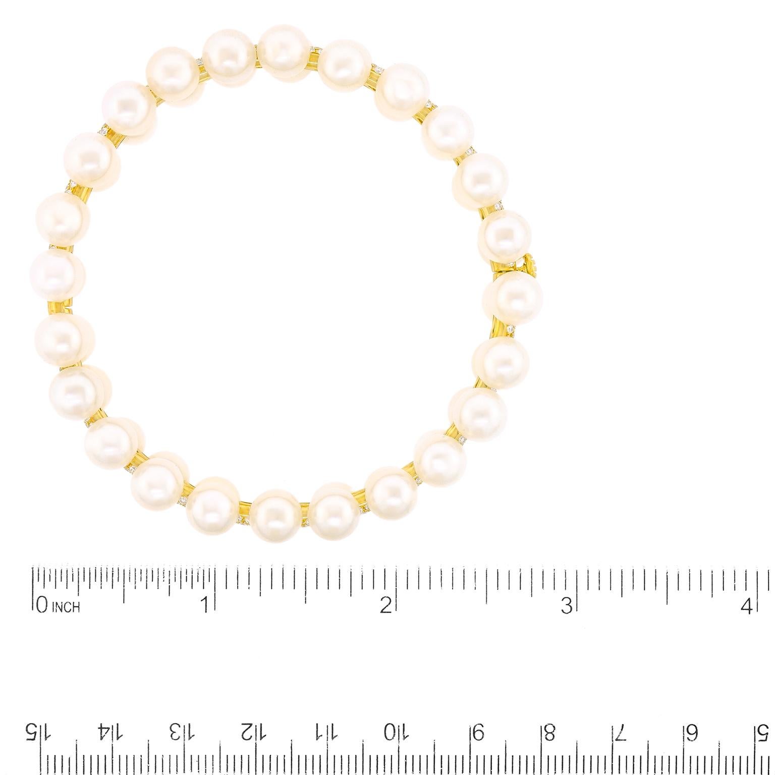 Assael Akoya Bracelet de perles et diamants en vente 1