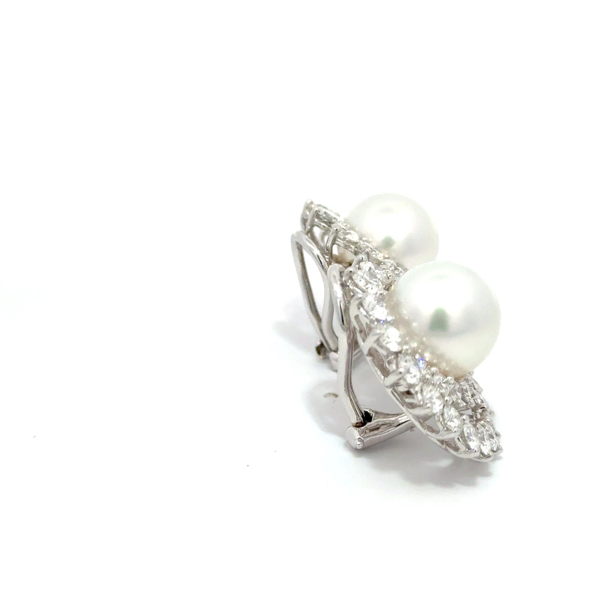 Assael by Angela Cummings South Sea Pearl & Diamond Earrings Plat/18K White Gold in vendita 1