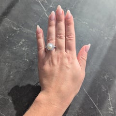 Assael Contemporary 1.04 CTW Diamond South Sea Pearl 18K Gold Halo Ring