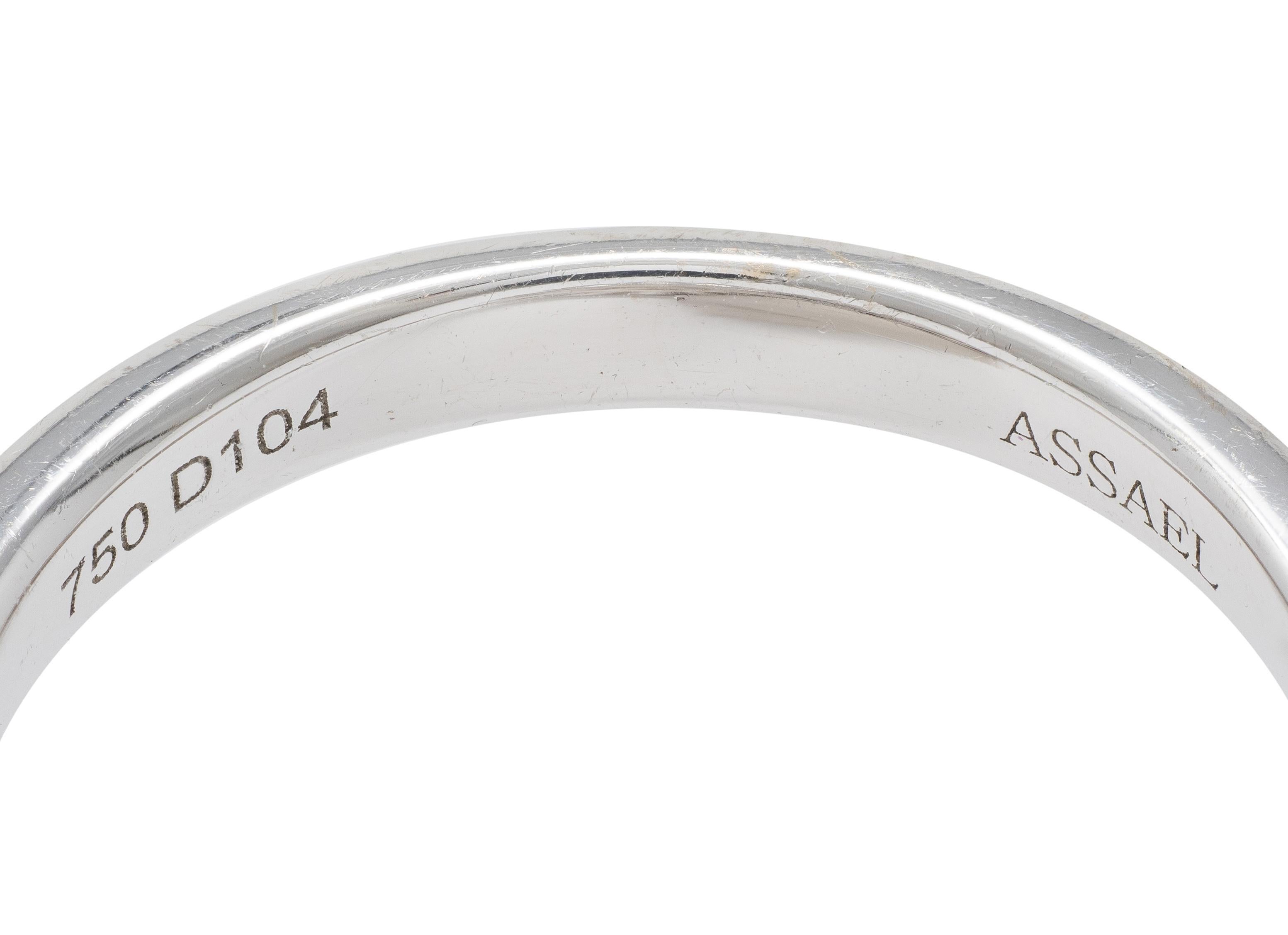 Taglio rotondo Anello aureola in oro 18K con diamante e perla dei mari del sud di 1,04 CTW di Assael Contemporary in vendita