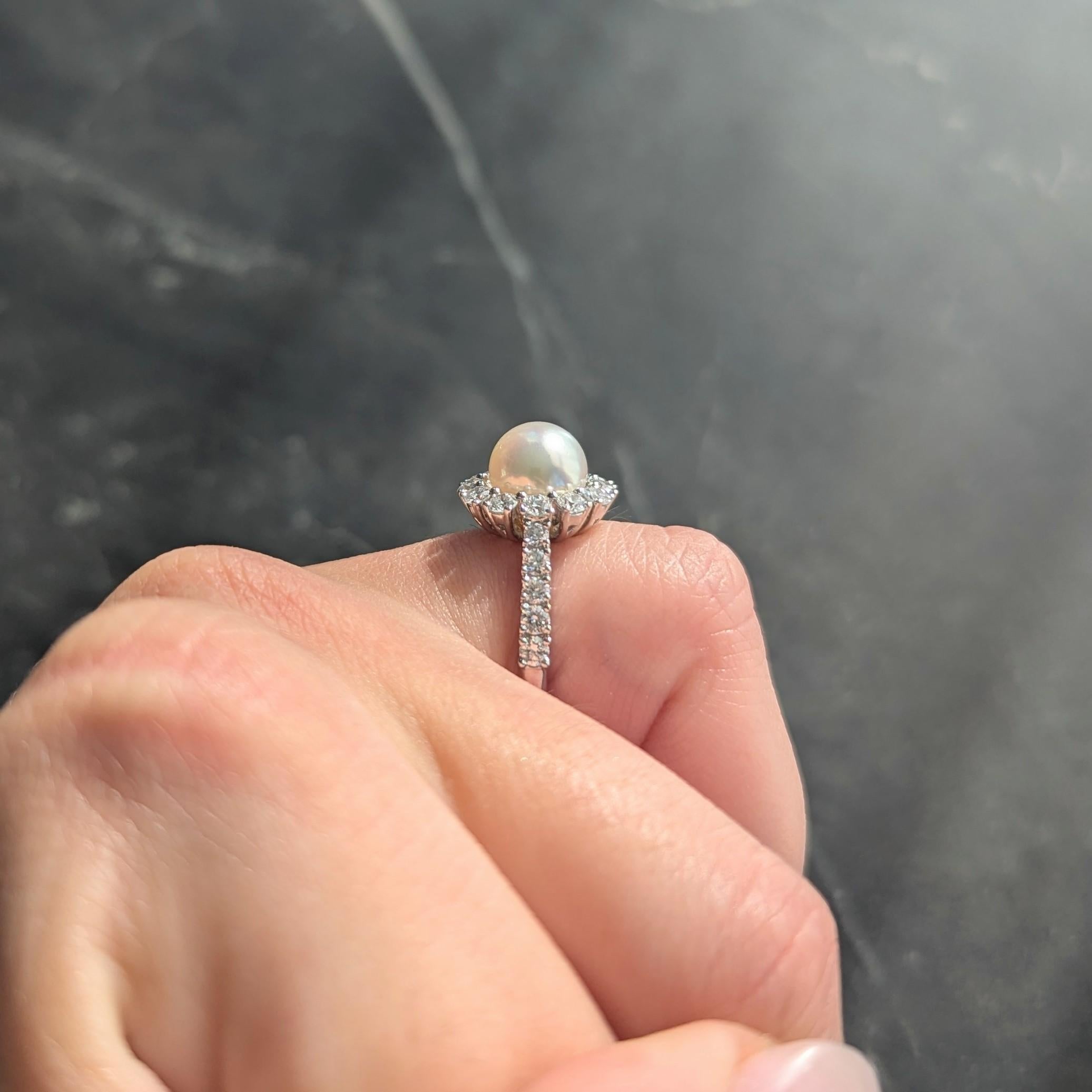 Anello aureola in oro 18K con diamante e perla dei mari del sud di 1,04 CTW di Assael Contemporary in vendita 1