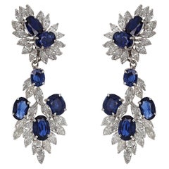 Assael Diamond and Sapphire Detachable Chandelier Dangle Earrings