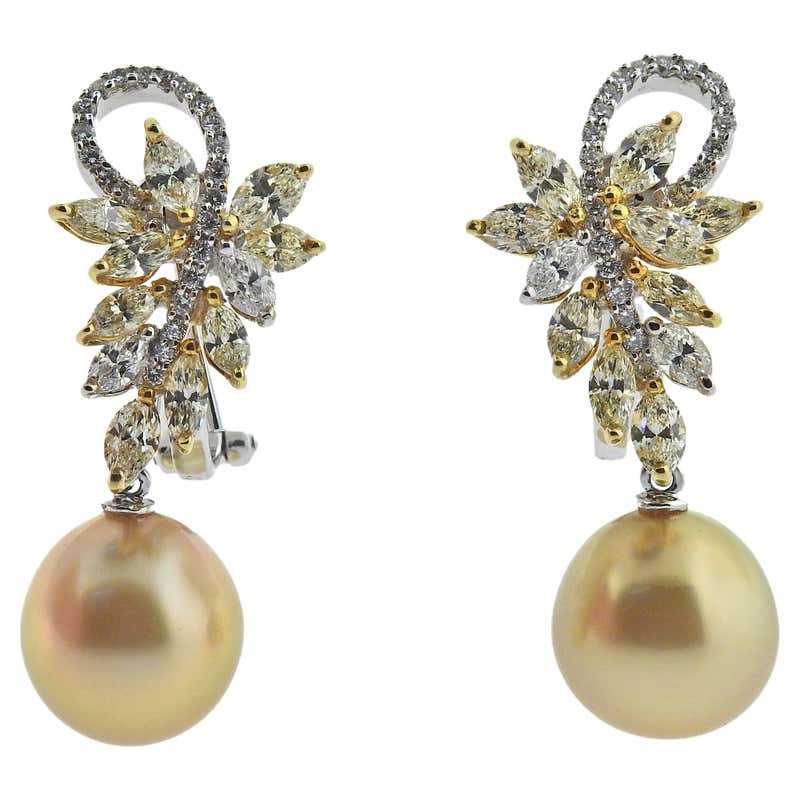 Diamond, Pearl and Antique Drop Earrings - 15,998 For Sale at 1stDibs ...