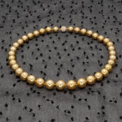 Assael Golden South Sea Pearl 18K Yellow Gold Diamond Clasp Necklace